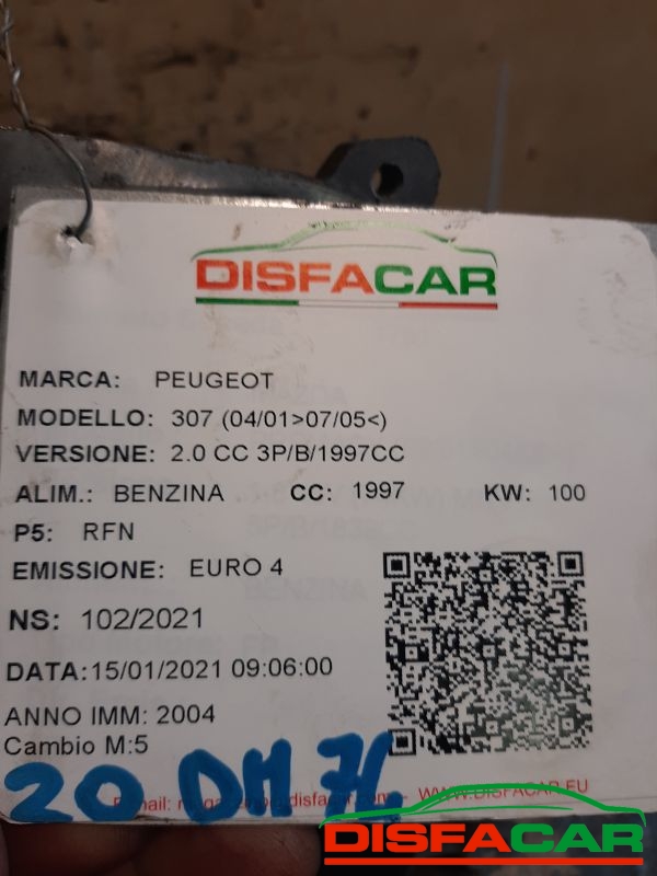 Cambio usato Peugeot 307 2001, codice RFN – foto 11 di 12
