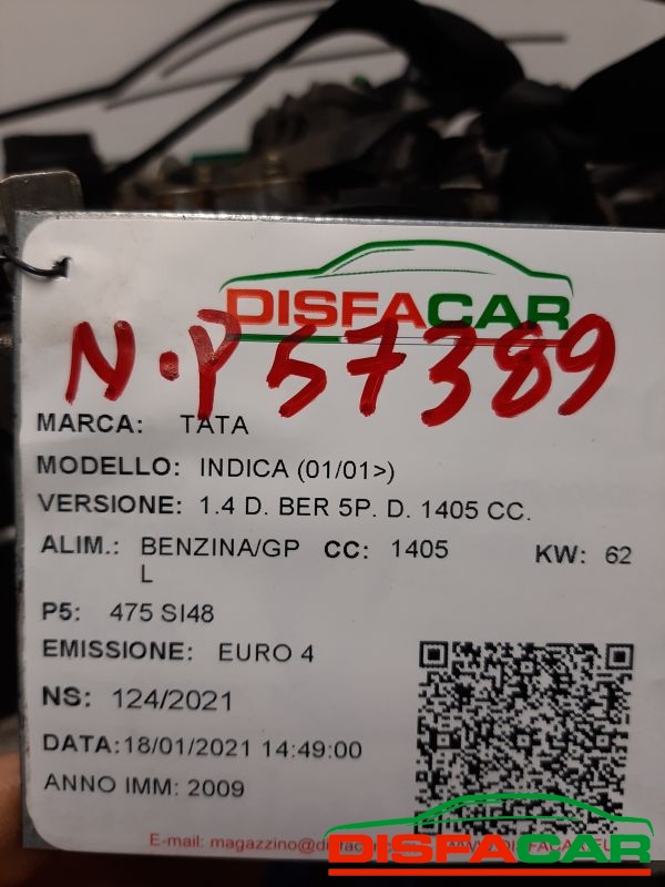 Motore usato Tata Indica GPL 2001, codice 475SI48 – foto 7 di 8