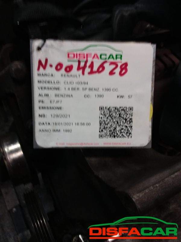 Motore usato Renault Clio 1992, codice E7jf7 – foto 7 di 7