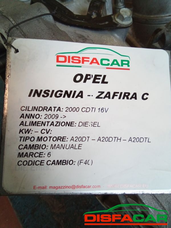 Cambio usato Opel Insignia ZAFIRA C 2009, codice A20DT – foto 11 di 12