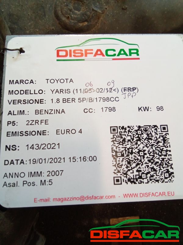 Assale posteriore usato Toyota Yaris (JPP) 2006, codice 2ZRFE – foto 7 di 7
