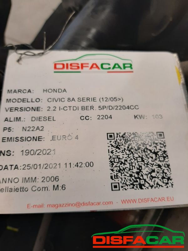 Telaietto anteriore usato Honda Civic 8 serie 2005, codice N22A2 – foto 13 di 13