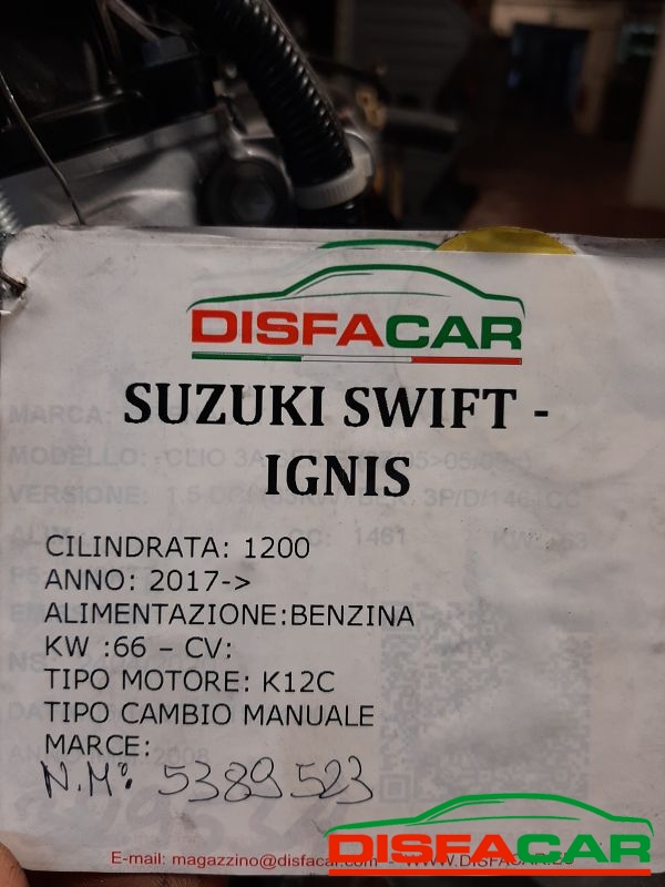 Motore usato Suzuki Swift IGNIS(COMPRESSORE ARIA CONDIZIONATA VENDUTO) 2017, codice K12C – foto 11 di 12