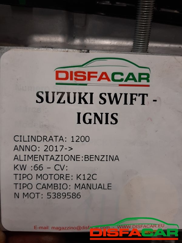 Motore usato Suzuki Swift IGNIS(motorino aria condizionata venduto) 2017, codice K12C – foto 12 di 13