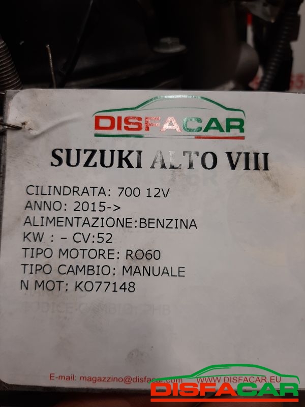 Motore usato Suzuki Alto 8 SERIE TURBO BENZINA 2015, codice RO6A – foto 11 di 12