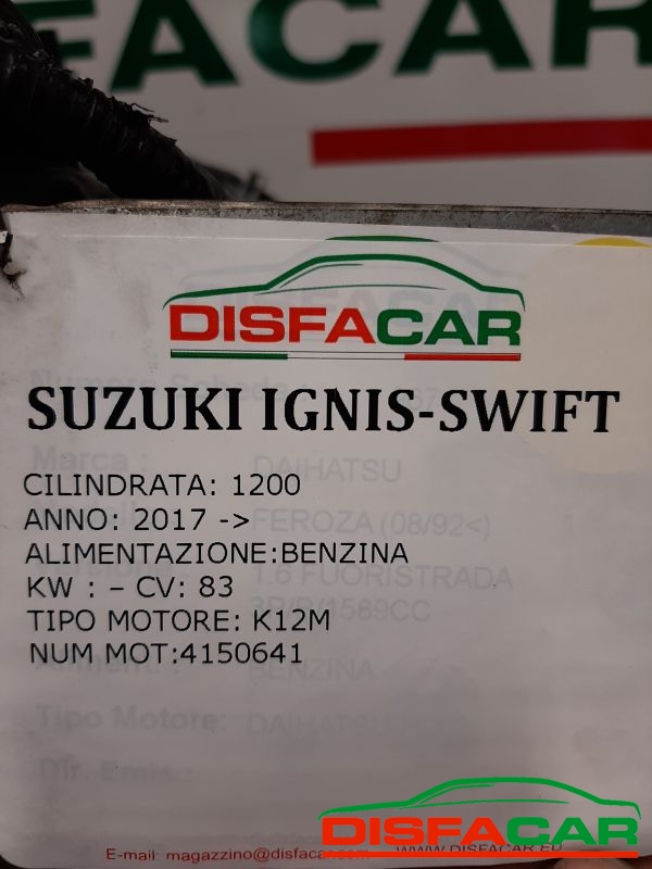 Motore usato Suzuki Ignis SWIFT 2017, codice K12M – foto 11 di 12