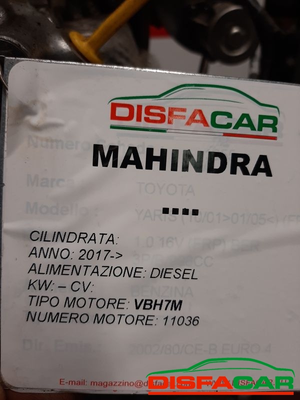 Motore usato Mahindra 2017, codice VBH7M – foto 15 di 16