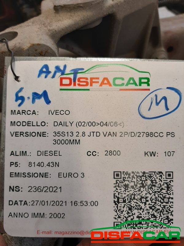 Telaietto anteriore usato Iveco DAILY 65S15 RUOTE GEMELLATE 2000, codice 8140.43N – foto 11 di 11