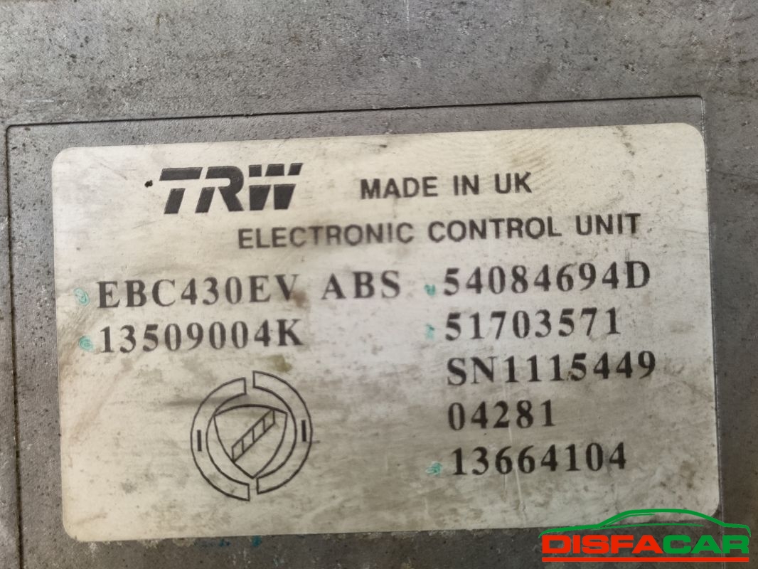 Centralina ABS usata Lancia Ypsilon 1A SERIE 2003, codice 13509004k – foto 3 di 9