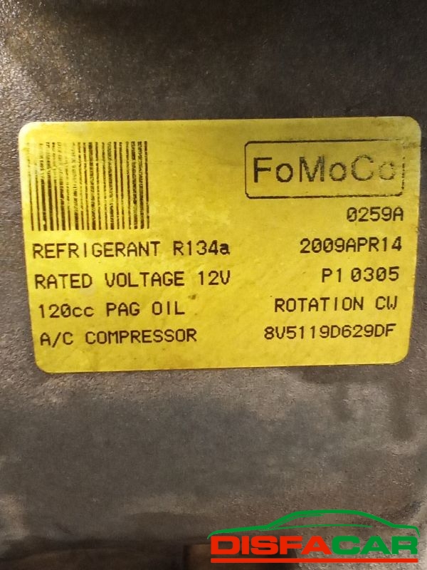 Compressore clima usato Ford Fiesta 6A SERIE 2008, codice 8v5119d629df – foto 3 di 10