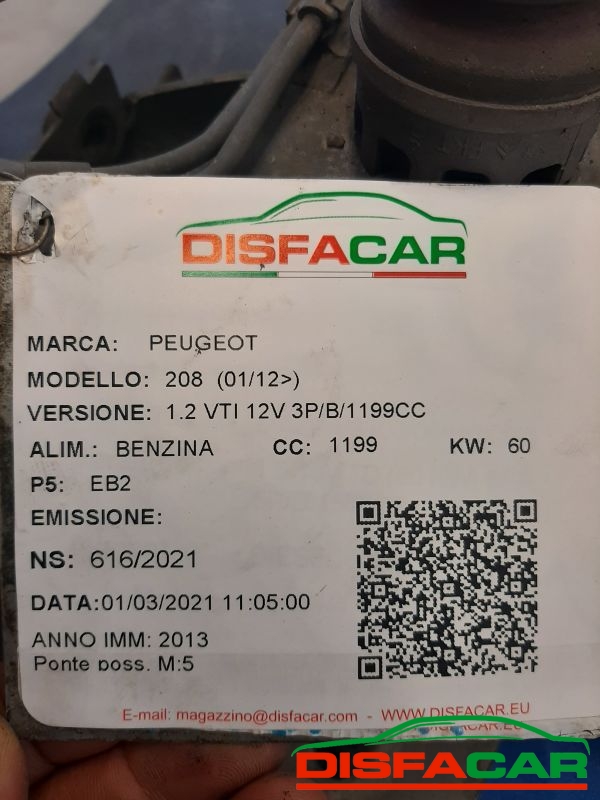 Assale posteriore usato Peugeot 208 2012, codice EB2 – foto 7 di 7