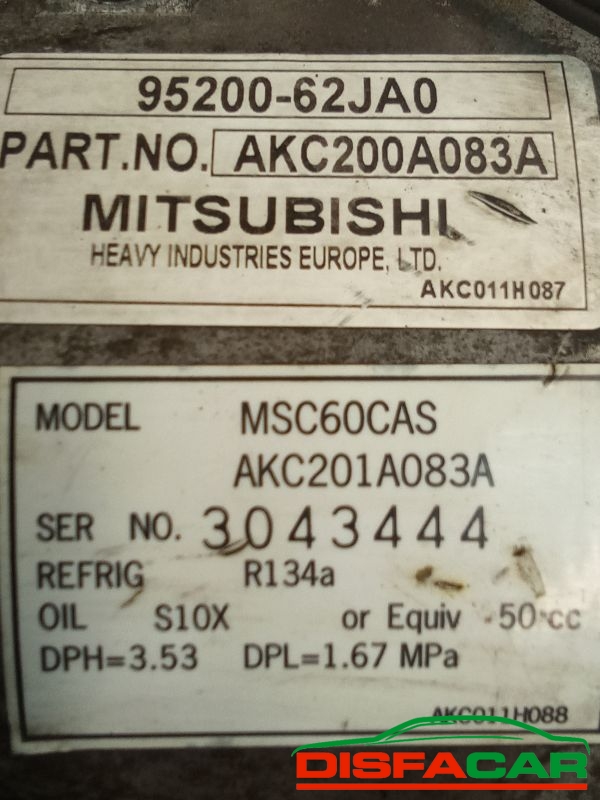 Compressore clima usato Suzuki Swift 4A SERIE - SX4 2004, codice akc200a083a – foto 3 di 10