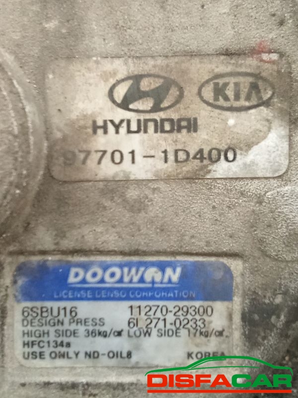 Compressore clima usato Kia Carens 2A SERIE 2006, codice D4EA – foto 3 di 10