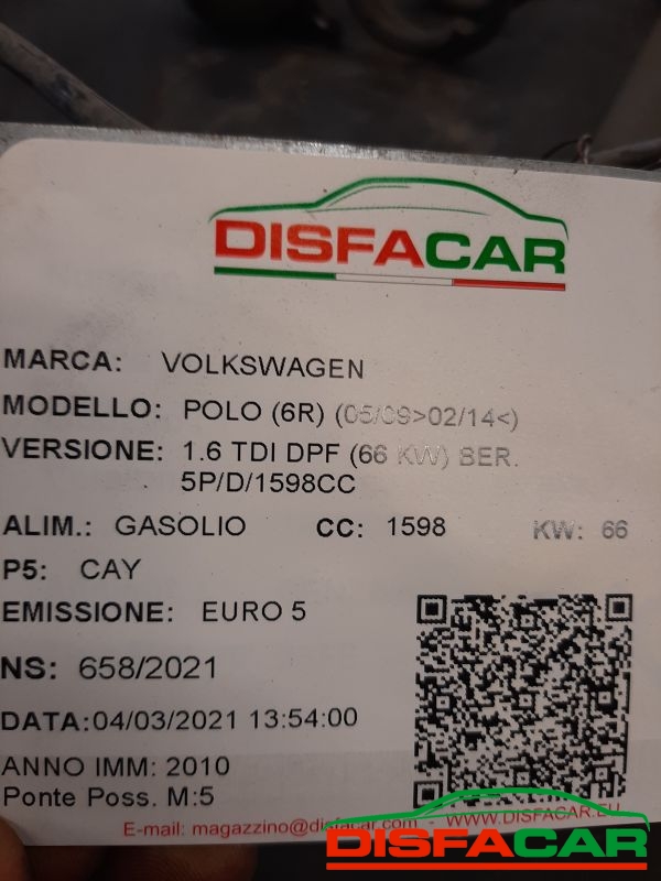 Assale posteriore usato Volkswagen Polo 6R 2009, codice CAY – foto 7 di 7