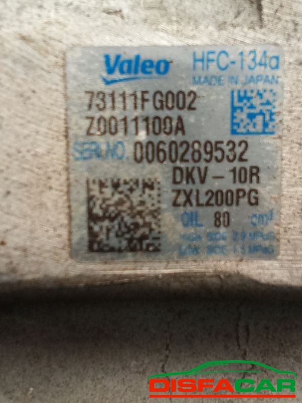 Compressore clima usato Subaru Forester 3A SERIE IMPREZA 2007, codice z0011100a – foto 3 di 10