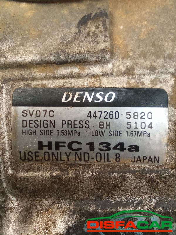 Compressore clima usato Daihatsu Sirion 2A SERIE 2005, codice 447260-5820 – foto 3 di 10