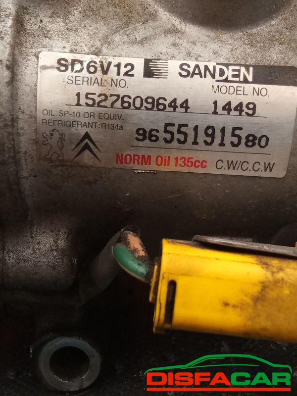 Compressore clima usato Peugeot 206 207, 307, 1007, C2, C3, NEMO, BERLINGO 1998, codice 1449 – foto 3 di 10