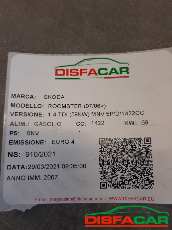 Telaietto anteriore usato Skoda Roomster 2006, codice BNV – foto 8 di 8