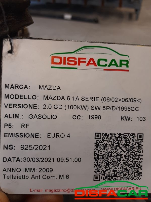 Telaietto anteriore usato Mazda 6 1ª serie 2002, codice RF – foto 12 di 12