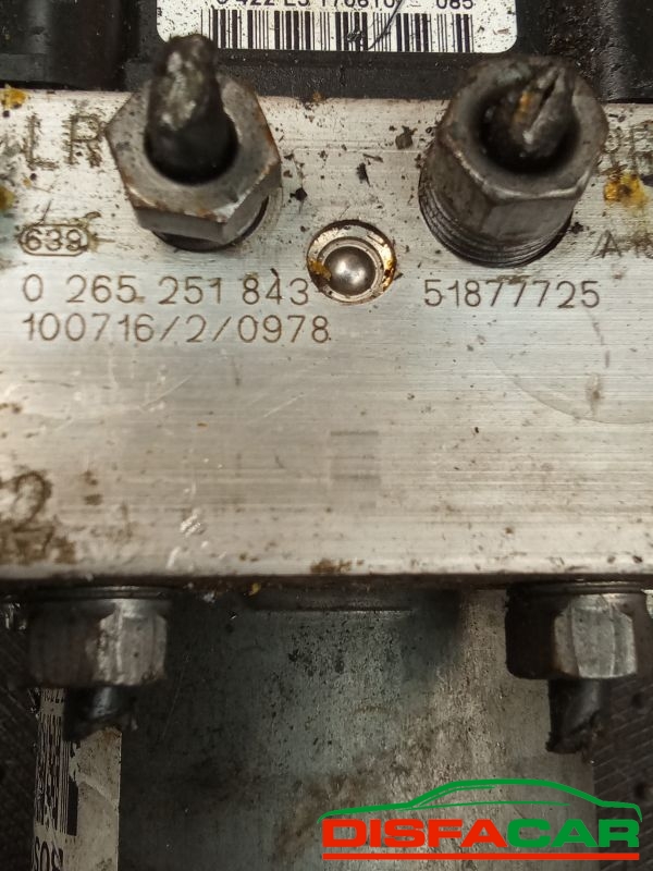Centralina ABS usata Fiat Bravo 2A SERIE 2007, codice 0265251843 – foto 3 di 8