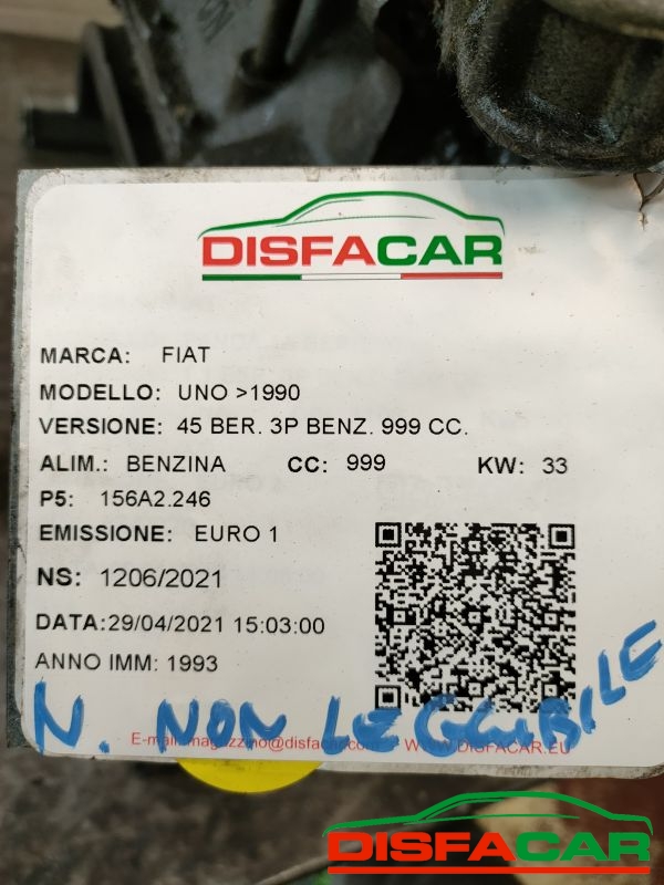Motore usato Fiat Uno 45 1990, codice 156A2246 – foto 9 di 11