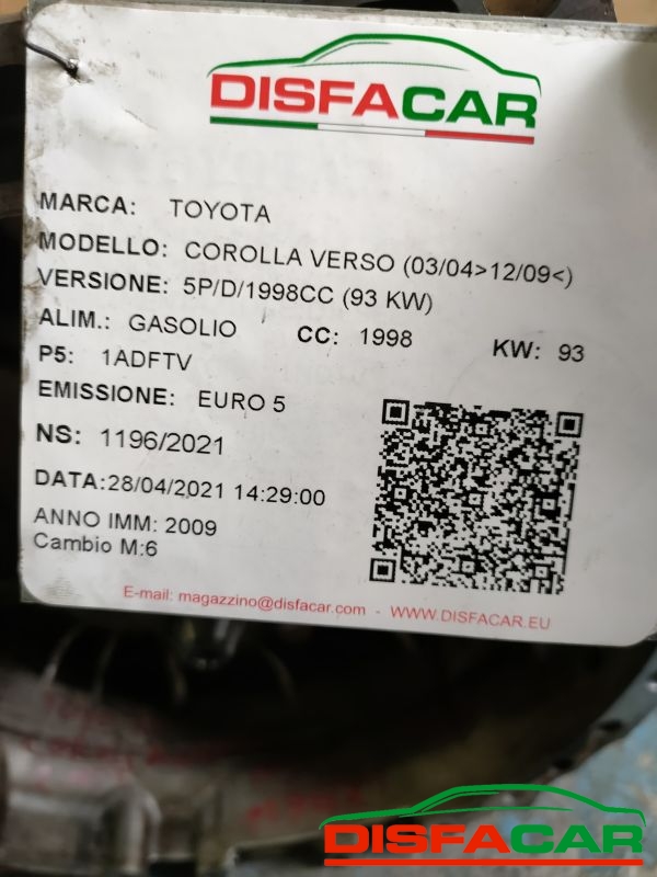 Cambio usato Toyota Corolla Verso 2004, codice a9610618 – foto 13 di 14
