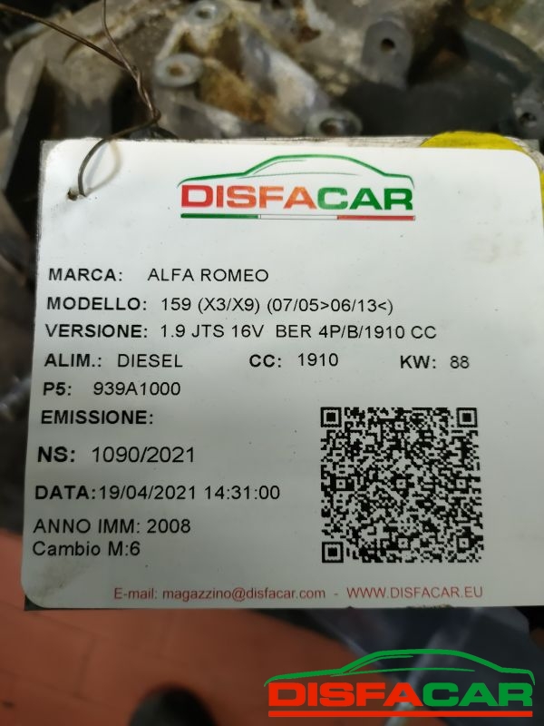 Cambio usato Fiat Grande Punto PUNTO EVO ALFA 159 2005, codice m32 – foto 12 di 14