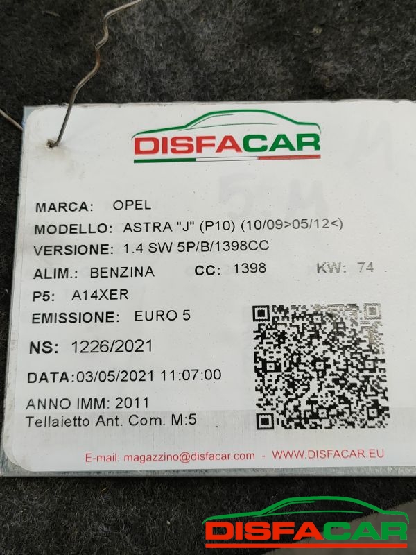Telaietto anteriore usato Opel Astra J 2009, codice 13327070 – foto 16 di 16