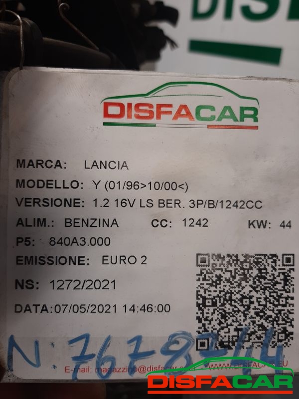 Motore usato Lancia Y 1996, codice 840A3.000 – foto 7 di 8