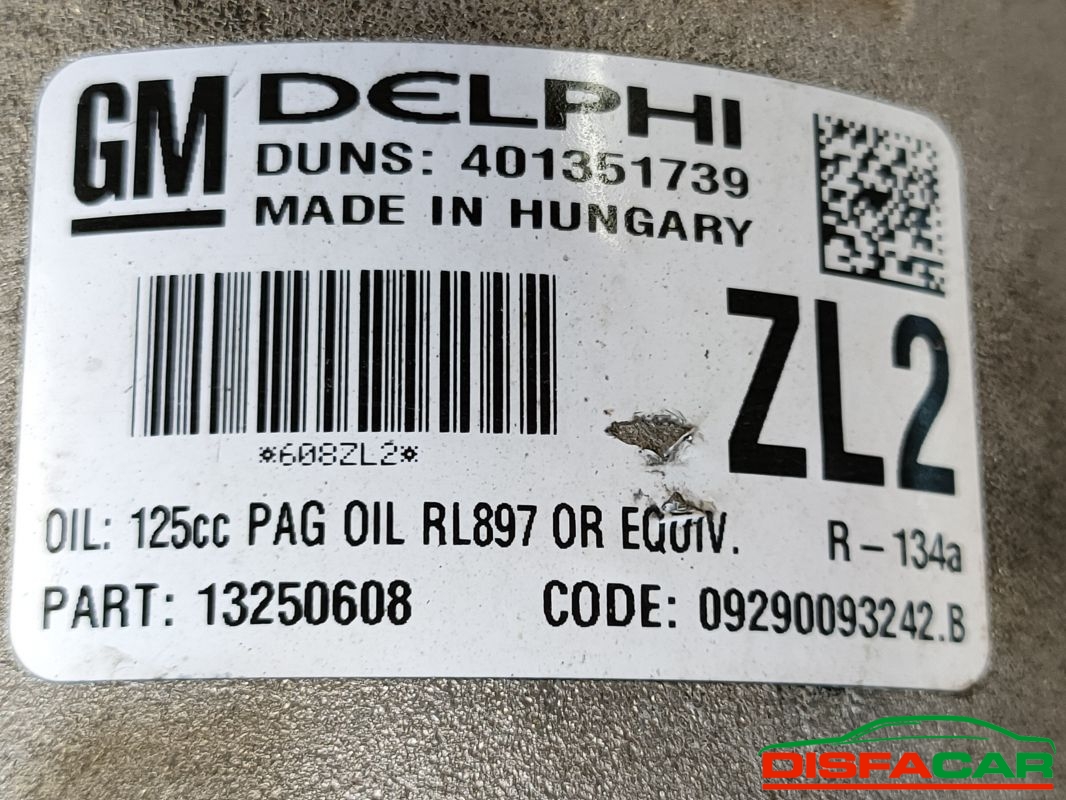 Compressore clima usato Opel Astra J - MERIVA B 2009, codice 13250608 – foto 3 di 10