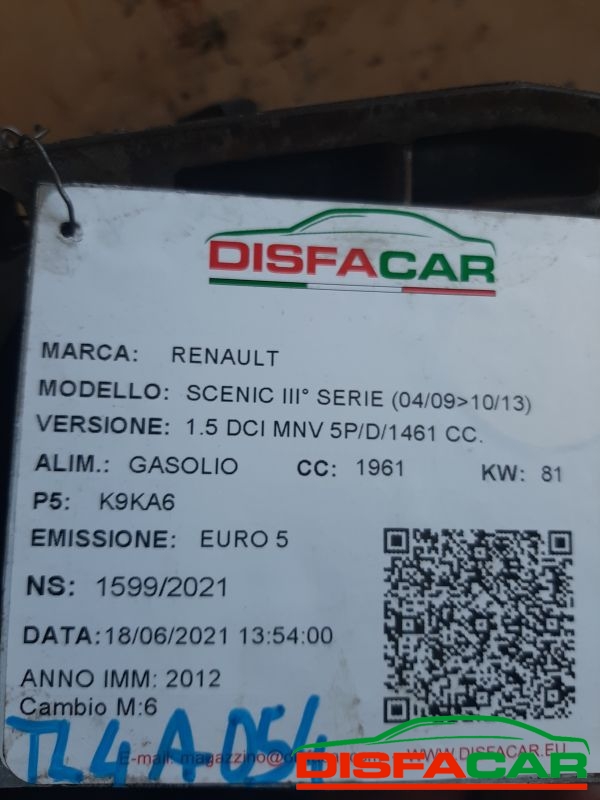 Cambio usato Renault Scenic 3ª serie 2009, codice tl4a054 – foto 11 di 12