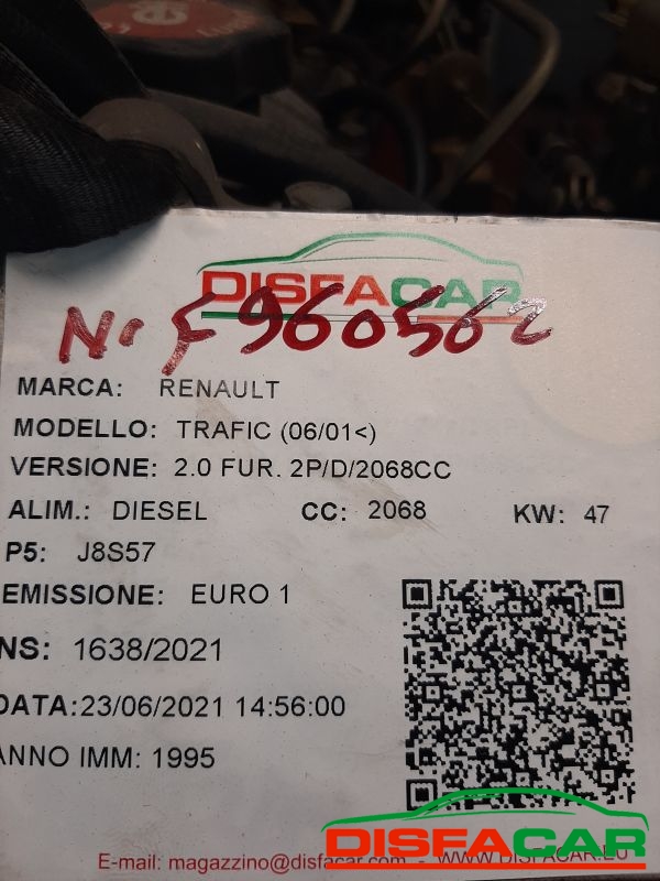 Motore usato Renault Trafic 1995, codice J8S57 – foto 9 di 10