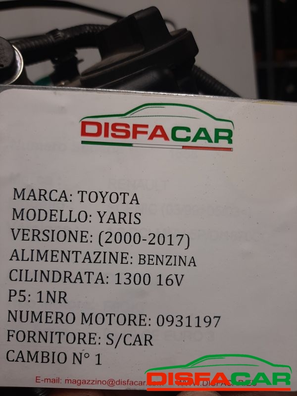 Motore usato Toyota Yaris (MANCA 1 BOBINA DATA A MIRKO) 2017, codice 1NR – foto 11 di 12