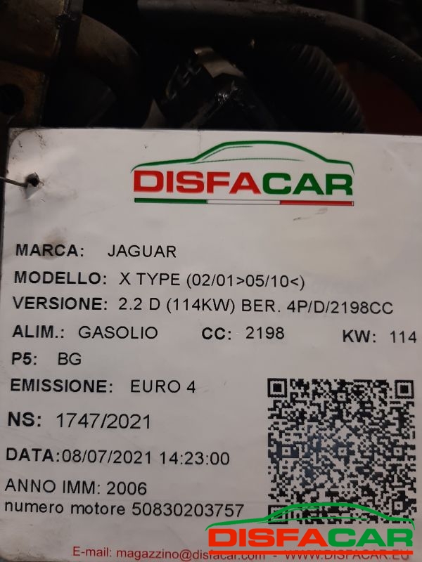 Motore usato Jaguar X-Type 2001, codice BG – foto 10 di 11