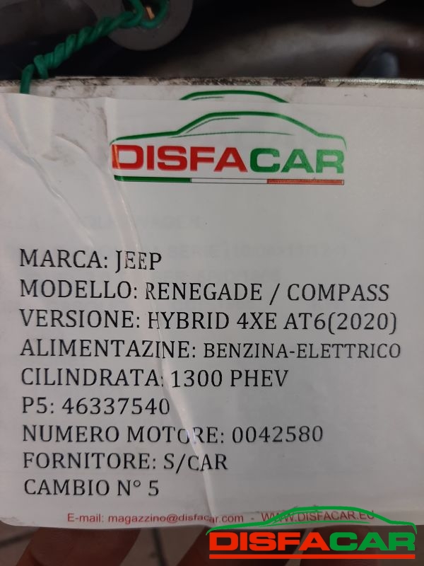 Cambio usato Jeep Renegade HYBRID 4XE AT6 2020, codice tf-72sd – foto 11 di 12