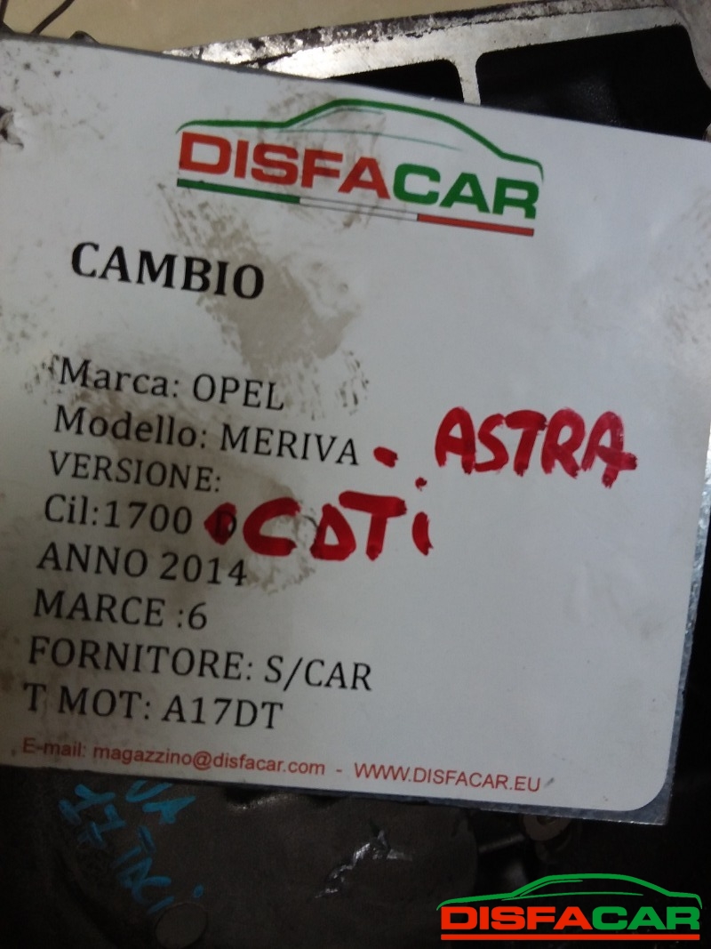 Cambio usato Opel Meriva 2014, codice A17DT – foto 9 di 9