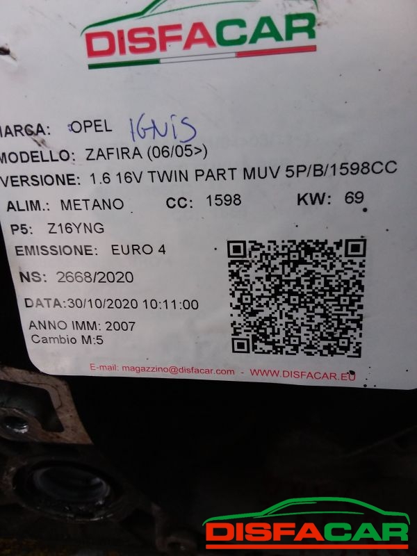 Cambio usato Opel Zafira B 2005, codice Z16YNG – foto 12 di 12