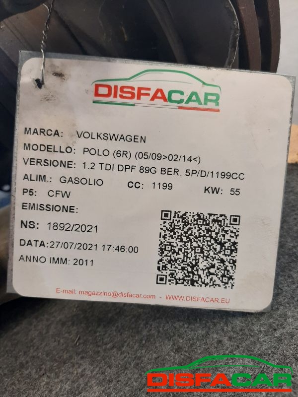 Telaietto anteriore usato Volkswagen Polo 6r 2009, codice CFW – foto 10 di 10