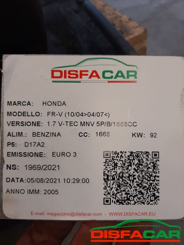 Telaietto anteriore usato Honda FR-V 2004, codice D17A2 – foto 9 di 9