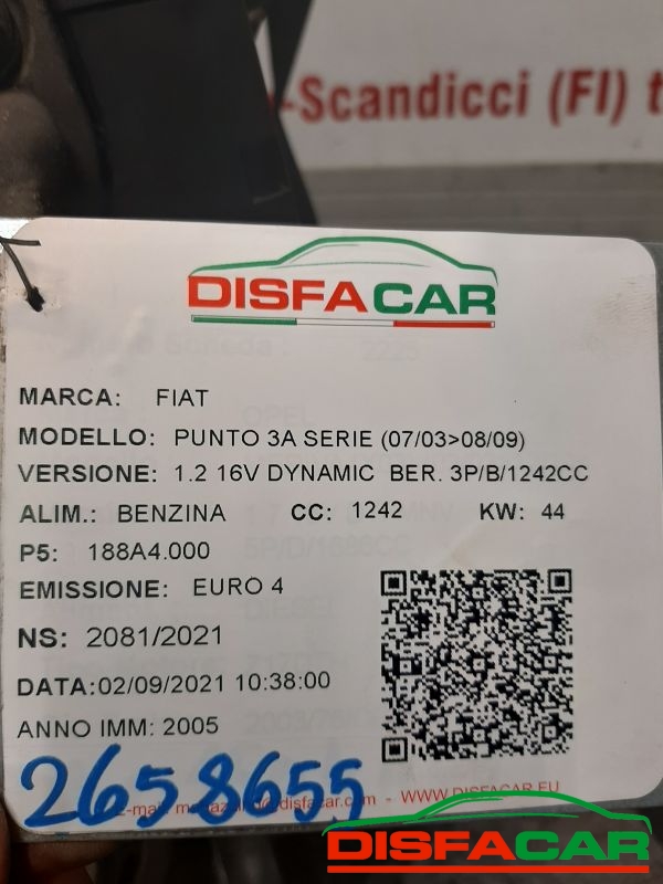 Motore usato Fiat Punto 3ª serie 2003, codice 188A4.000 – foto 8 di 9