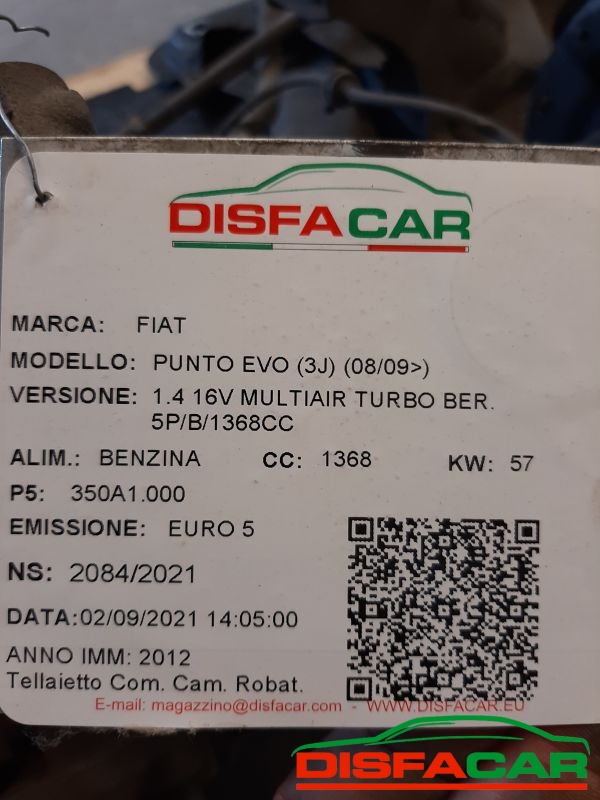 Telaietto anteriore usato Fiat Punto Evo TURBO MULTIAIR 2009, codice 350A1.000 – foto 10 di 10