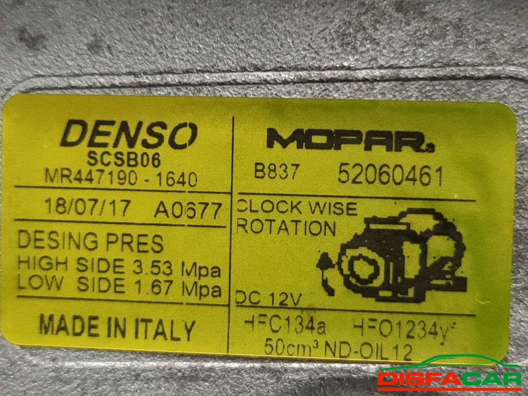 Compressore clima usato Lancia Ypsilon 2011, codice 52060461 – foto 3 di 11