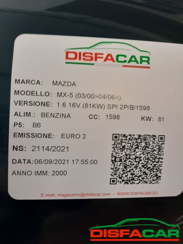 Lamierati usati Mazda MX-5 MUSO ( MANCA RADIATORE E ELETTROVENTOLA VENDUTO GIACOMO) 2000 – foto 8 di 8