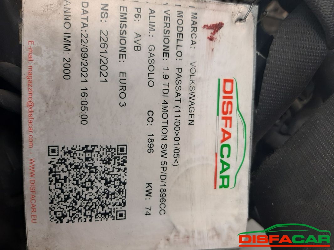 Motore usato Volkswagen Passat 2000, codice AVB – foto 9 di 10