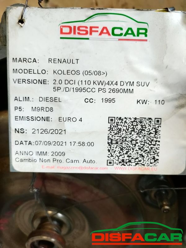 Cambio usato Renault Koleos 2008, codice aj8-000 – foto 16 di 17