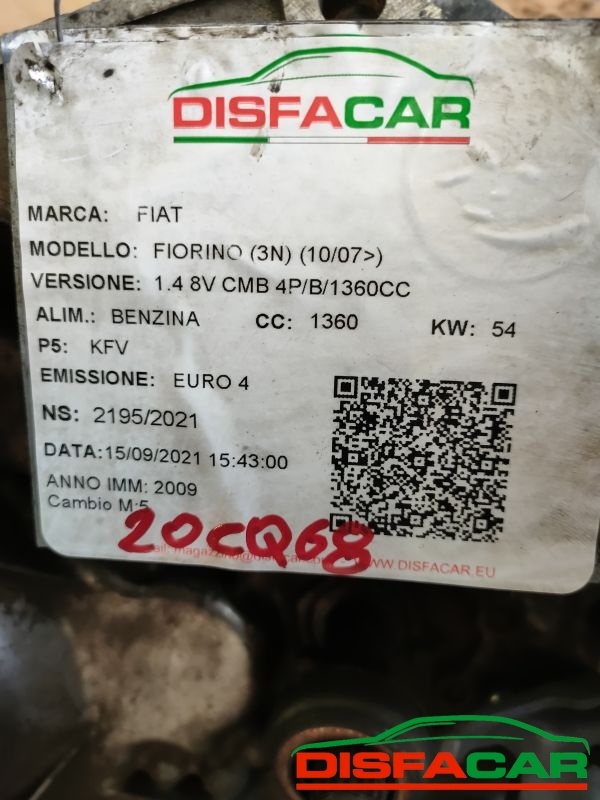 Cambio usato Fiat Fiorino NEMO BIPPER 2007, codice 20cq68 – foto 13 di 14