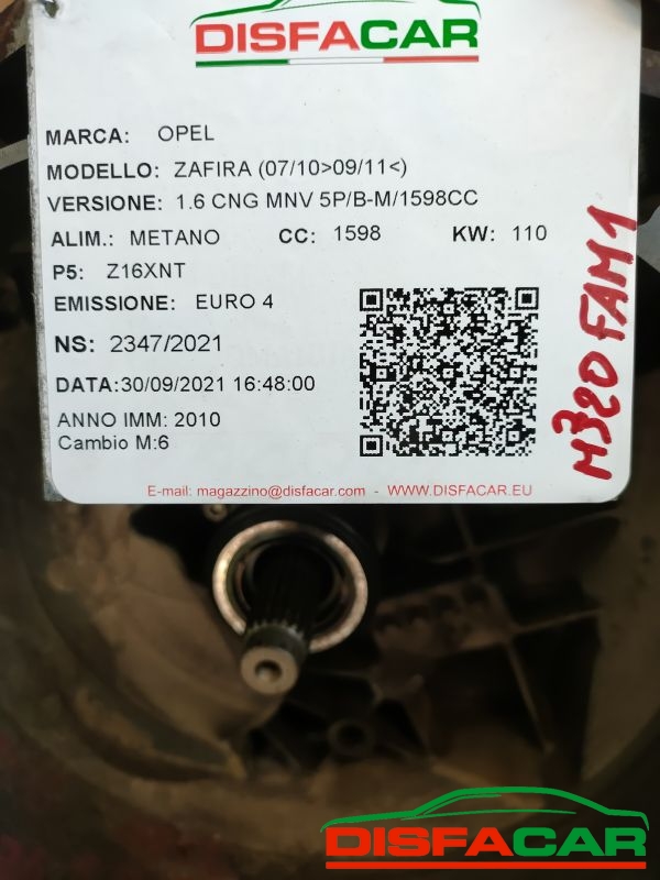 Cambio usato Opel Zafira B 2010, codice m320fam1 – foto 13 di 14