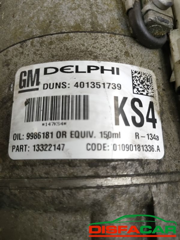 Compressore clima usato Opel Zafira B 2A SERIE 2010, codice 13322147 – foto 3 di 10