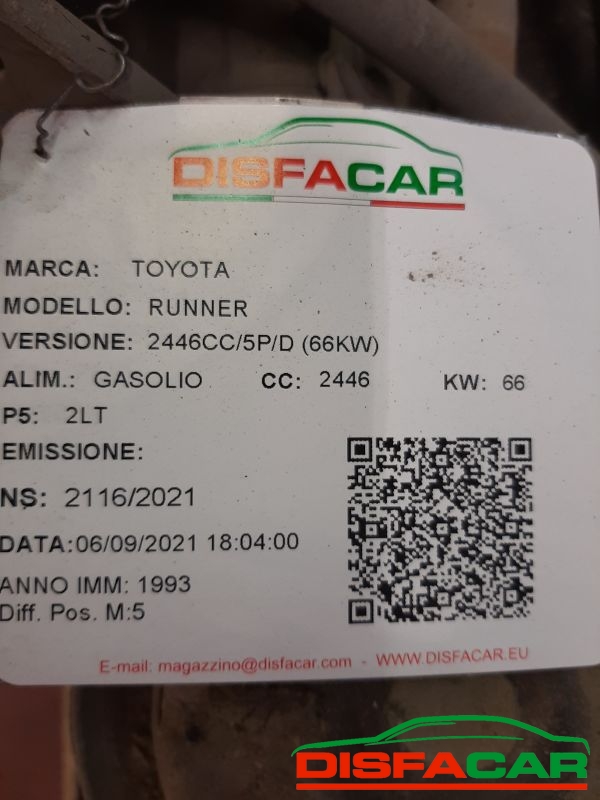Differenziale posteriore usato Toyota RUNNER 1993, codice 2LT – foto 14 di 14