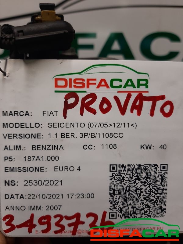 Motore usato Fiat Seicento 2005, codice 187A1.000 – foto 7 di 8